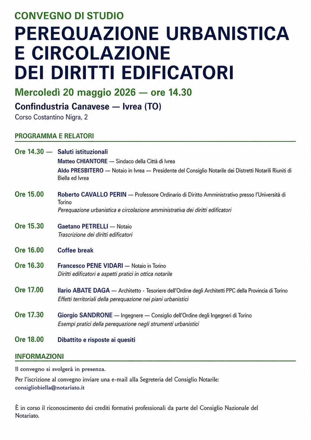 Convegno del 20 maggio 2026